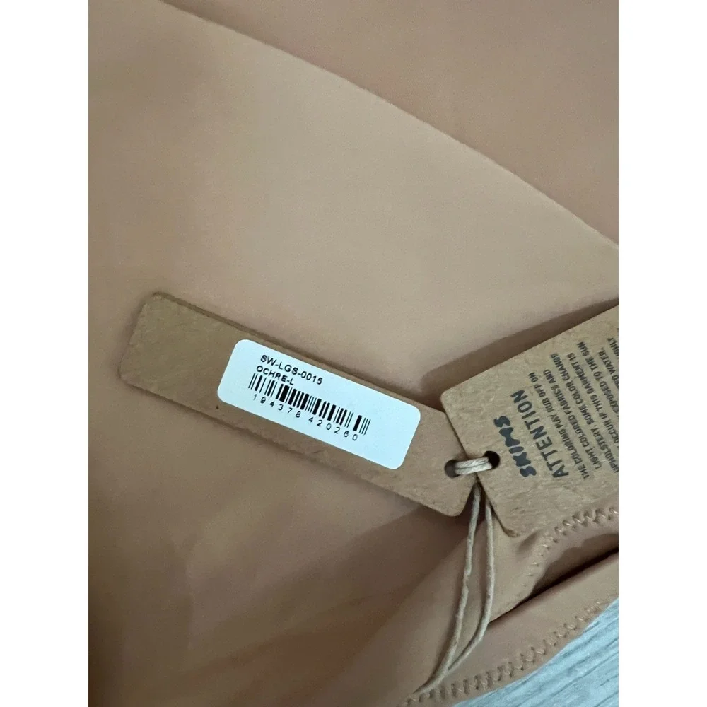 NWT SKIMS Recycled Swim Long Sleeve Shrug Plunge Swim Top Ochre Size L